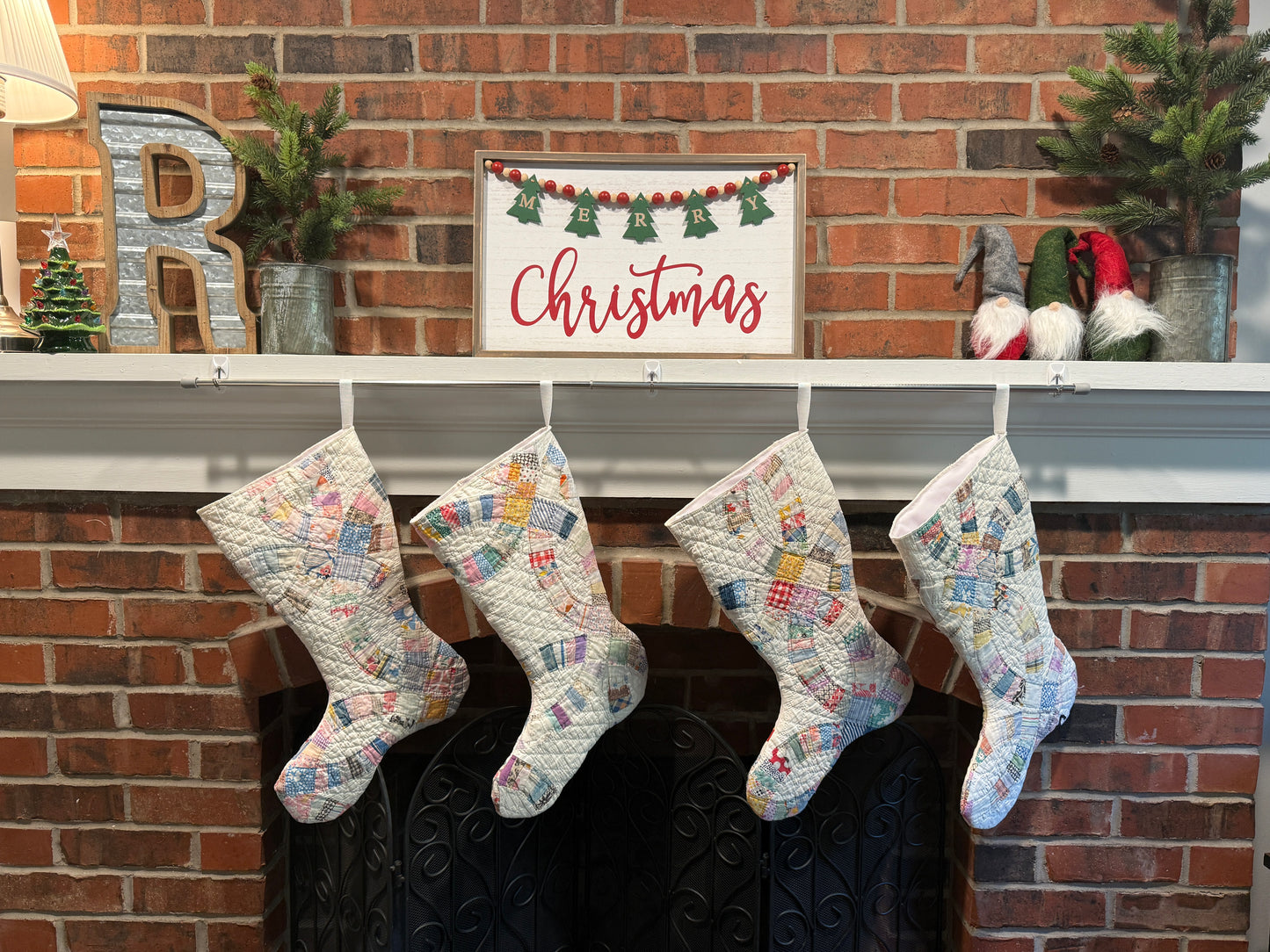 The Double Wedding Ring Quilted Stocking