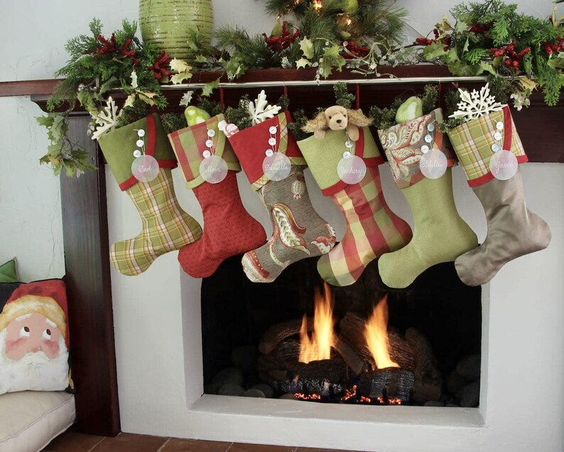 Crimson & Lime Christmas Stockings
