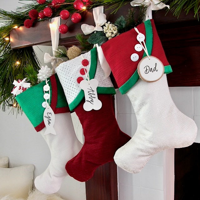 Red Stocking Green Cuff | Festive Traditional | Handmade Christmas Stocking
