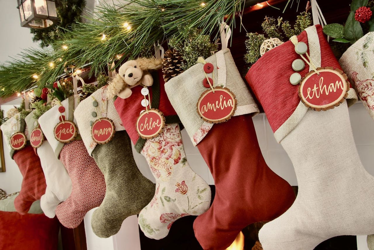 Curated Christmas Stocking Set - Muted Reds & Greens