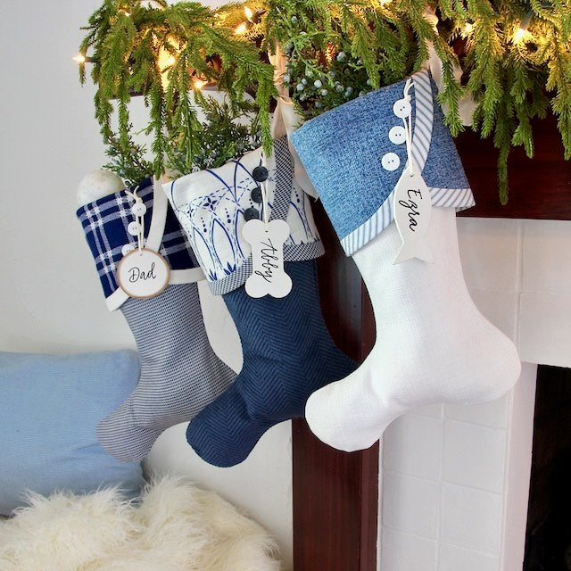 Blue and White | Handmade Christmas Stockings