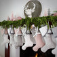 Grey and White Christmas Stockings With A Blushing Twist -- Shipping Included!