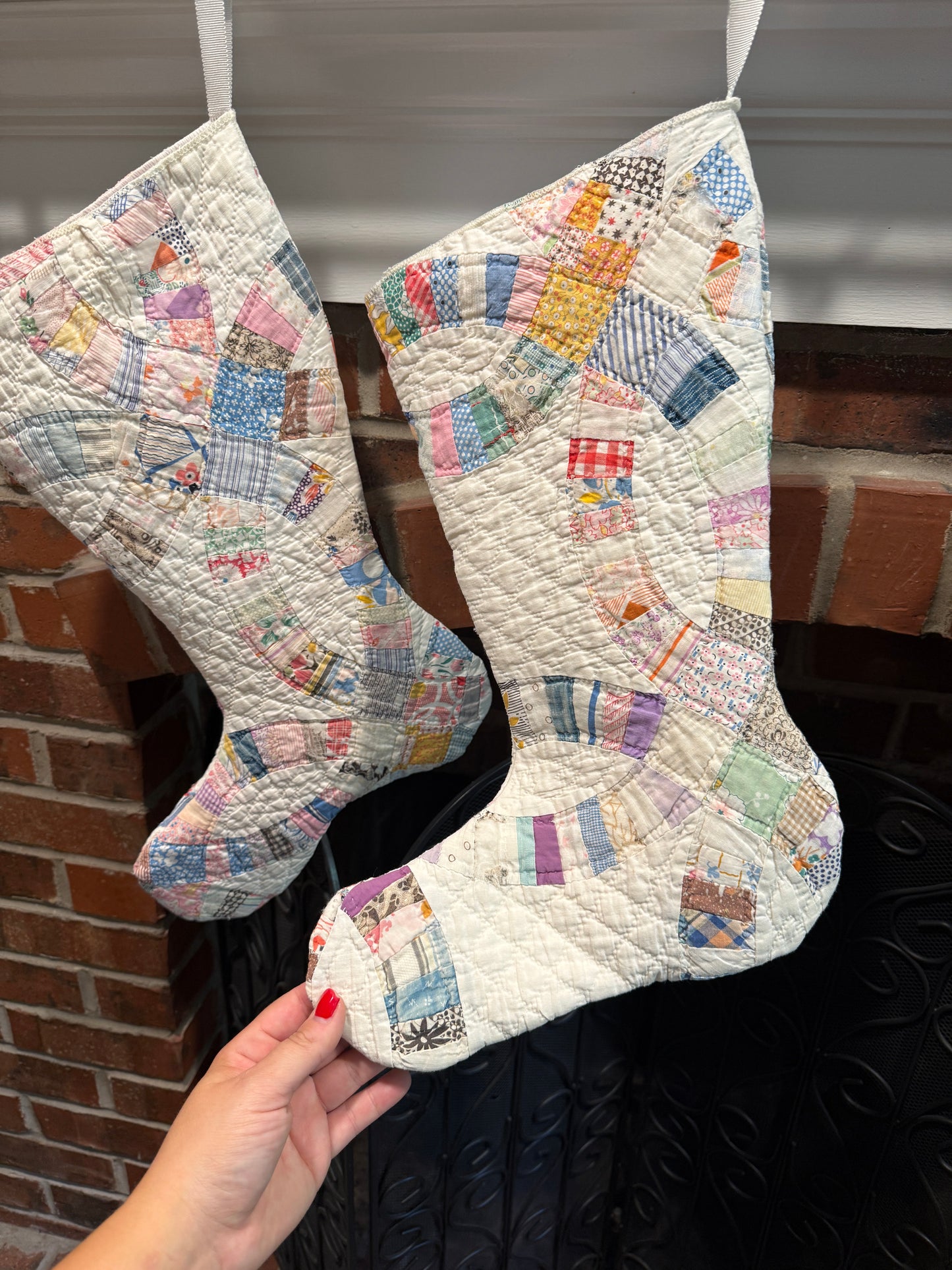 The Double Wedding Ring Quilted Stocking