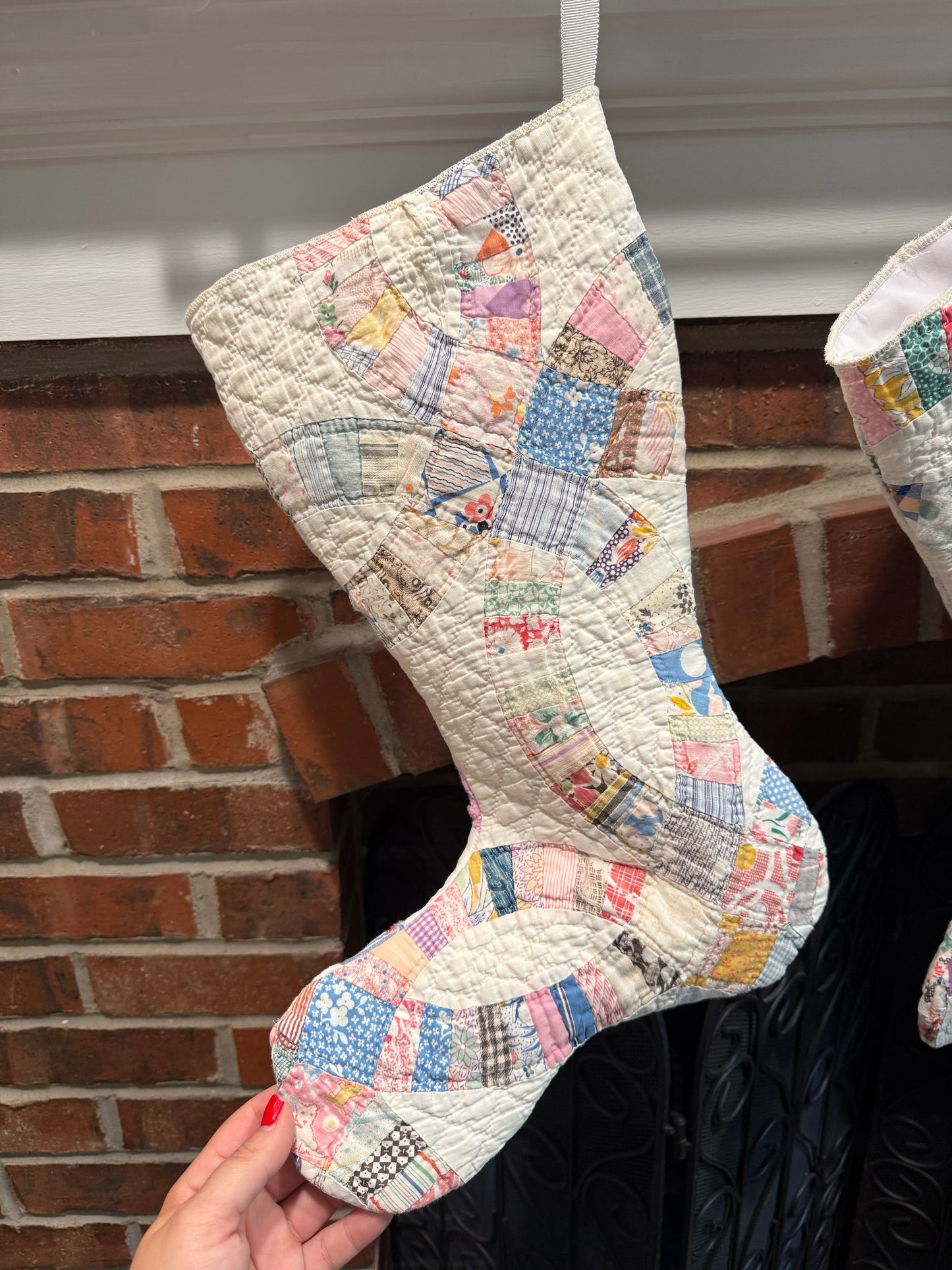 The Double Wedding Ring Quilted Stocking