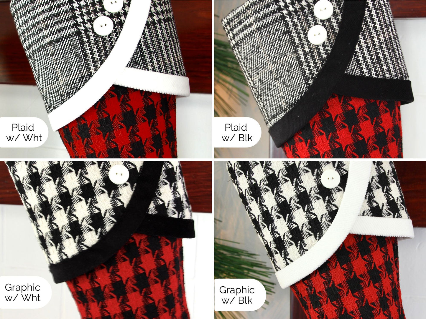 Red, Black & White Christmas Stockings — It's a Jolly Jubilee -- Stockings in Santa's Favorite Colors --  Shipping Included!