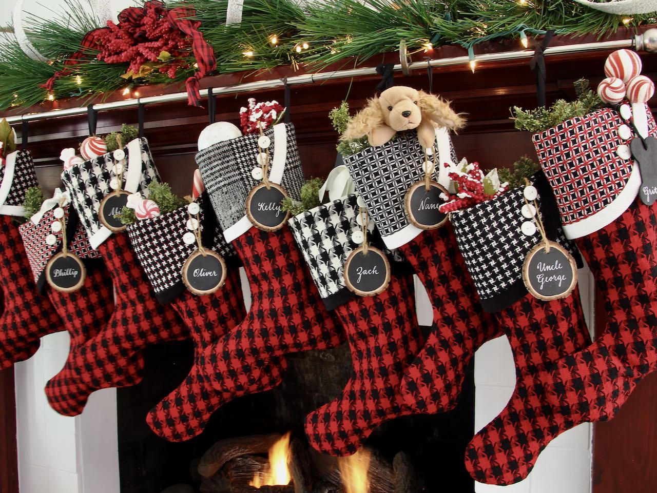 Red, Black & White Christmas Stockings — It's a Jolly Jubilee -- Stockings in Santa's Favorite Colors --  Shipping Included!