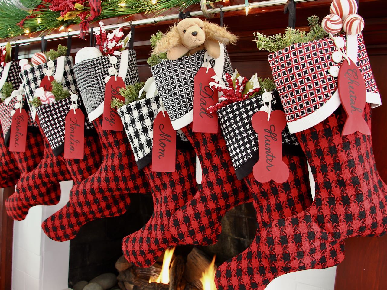 Red, Black & White Christmas Stockings — It's a Jolly Jubilee -- Stockings in Santa's Favorite Colors --  Shipping Included!