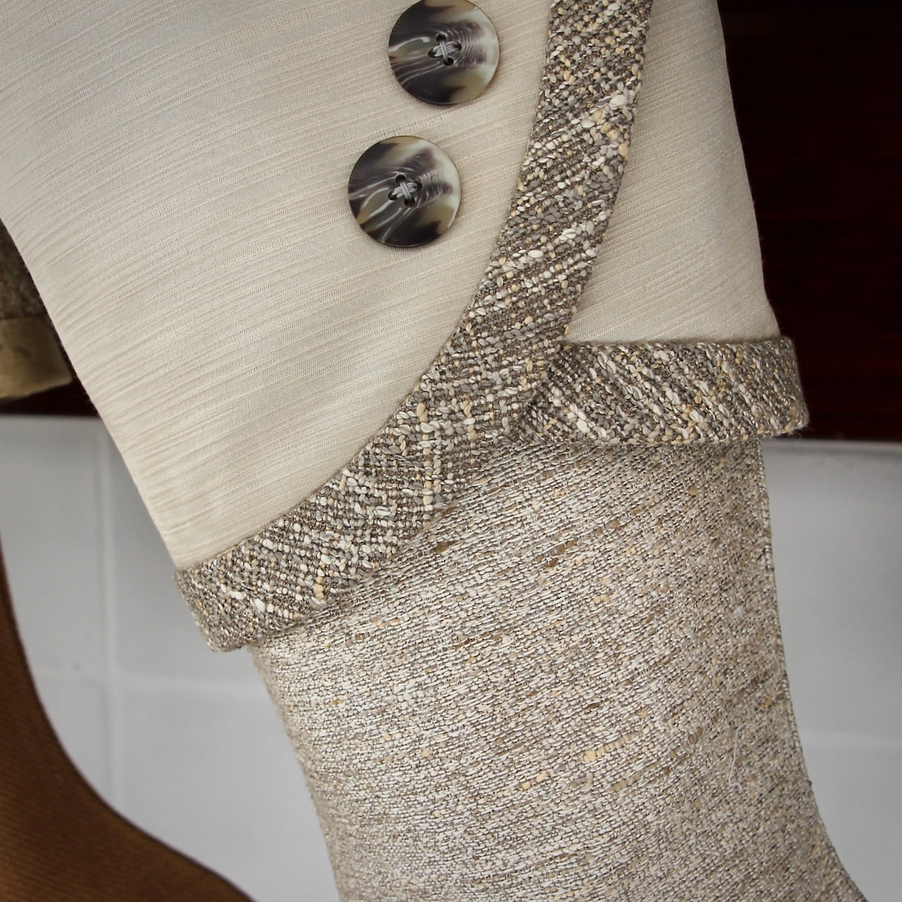 Texture and Gold | Handmade Christmas Stockings