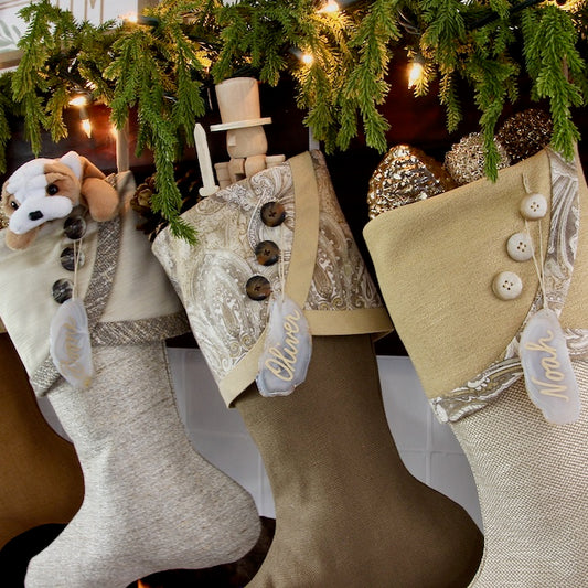 Texture and Gold | Handmade Christmas Stockings