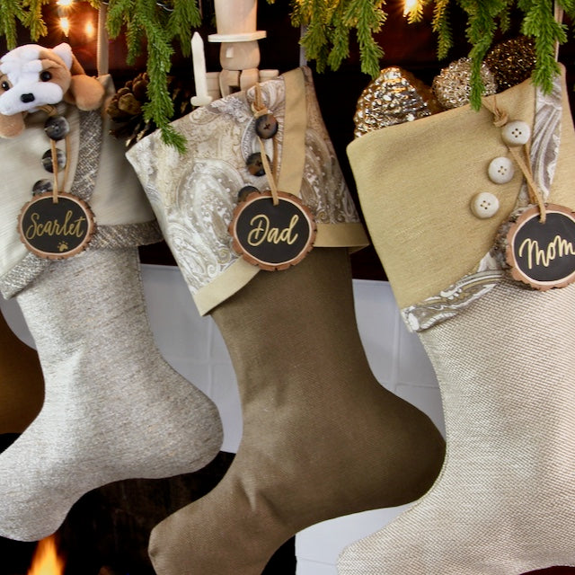 Texture and Gold | Handmade Christmas Stockings