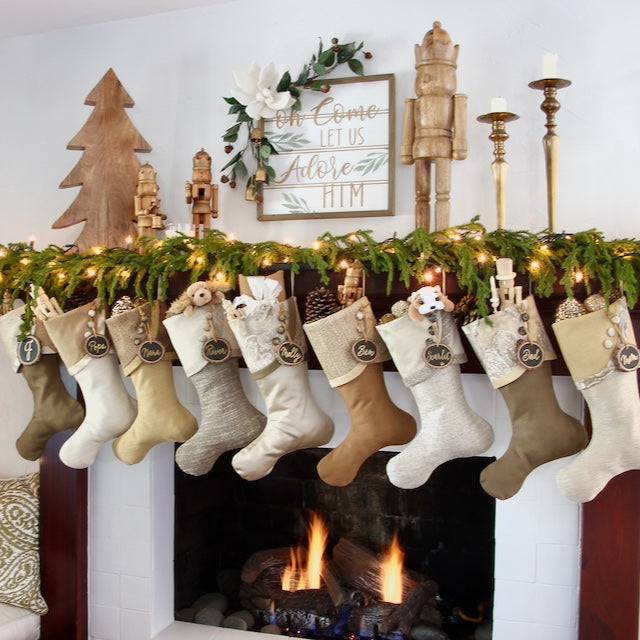 Texture and Gold | Handmade Christmas Stockings