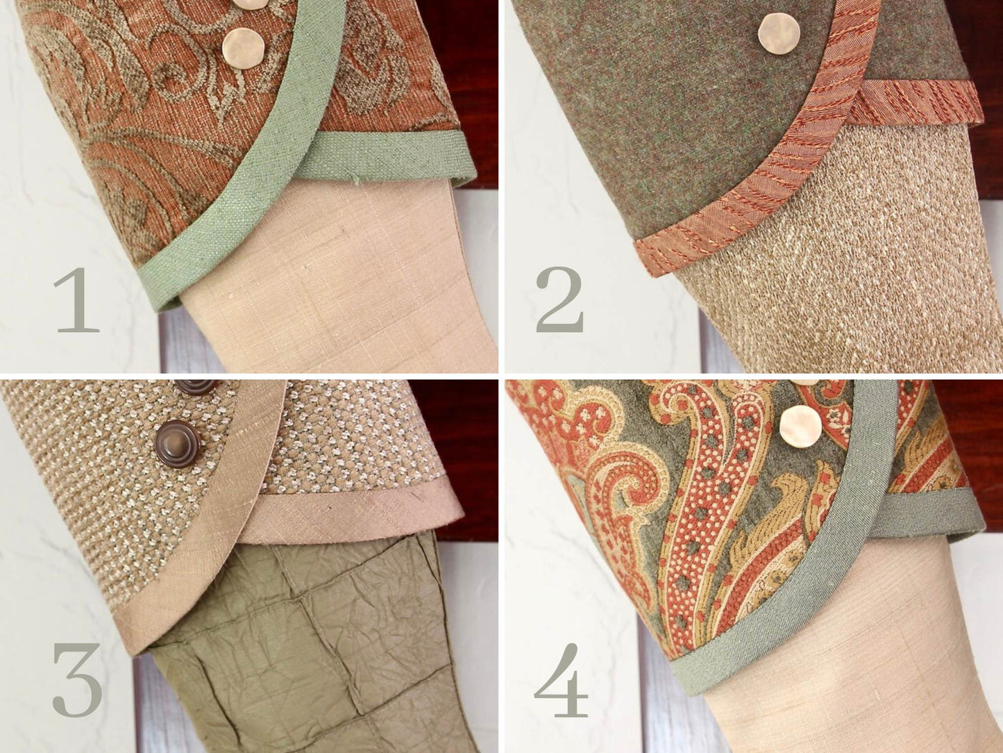 Sage Green and Rose Gold Christmas Stockings — Premium, LIMITED EDITION -- Shipping Included!