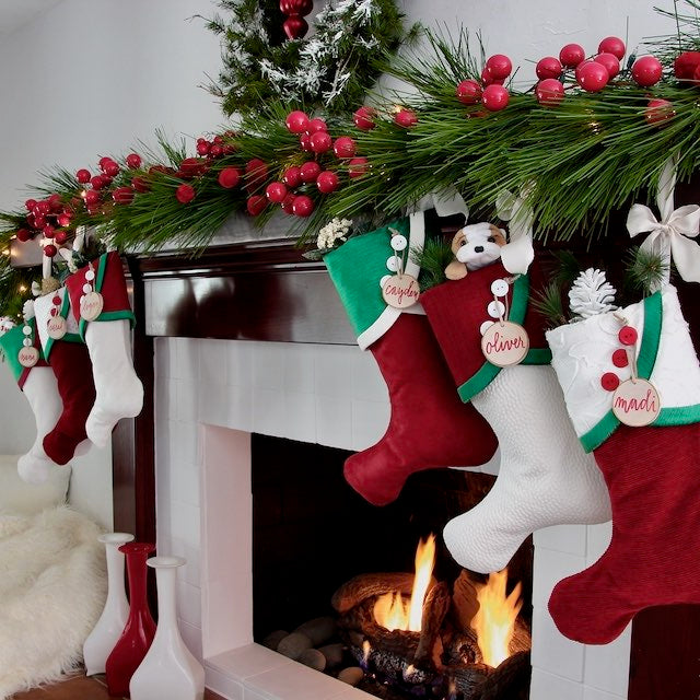 Luxury in Red and Green | Handmade Christmas Stockings