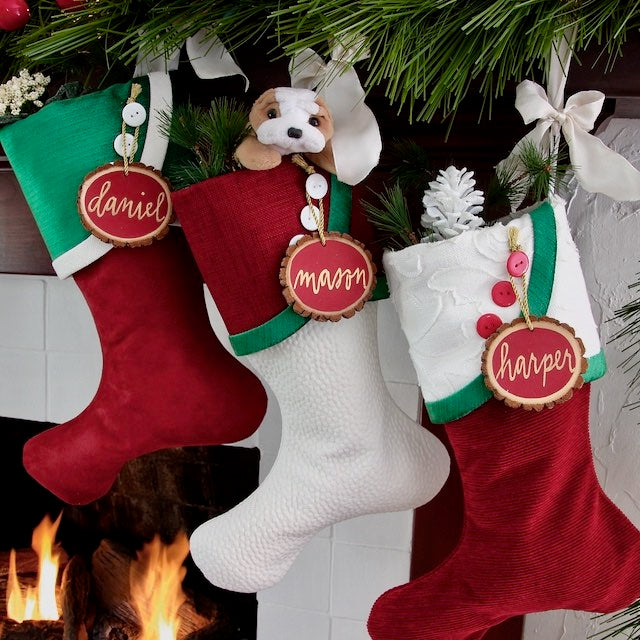 Luxury in Red and Green | Handmade Christmas Stockings