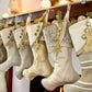 Moss Green, Silver, Gold and Taupe Christmas Stockings — Traditional, Unique, Modern Christmas Stockings --  Shipping Included!