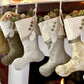 Moss Green, Silver, Gold and Taupe Christmas Stockings — Traditional, Unique, Modern Christmas Stockings --  Shipping Included!