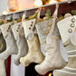 Moss Green, Silver, Gold and Taupe Christmas Stockings — Traditional, Unique, Modern Christmas Stockings --  Shipping Included!