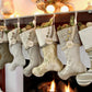 Moss Green, Silver, Gold and Taupe Christmas Stockings — Traditional, Unique, Modern Christmas Stockings --  Shipping Included!