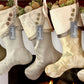 Moss Green, Silver, Gold and Taupe Christmas Stockings — Traditional, Unique, Modern Christmas Stockings --  Shipping Included!