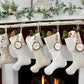 White Cottage Christmas Stockings or Modern Farmhouse Stockings— Shipping Included!