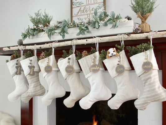Curated Christmas Stocking Set - Classic Cottage, White & Neutrals