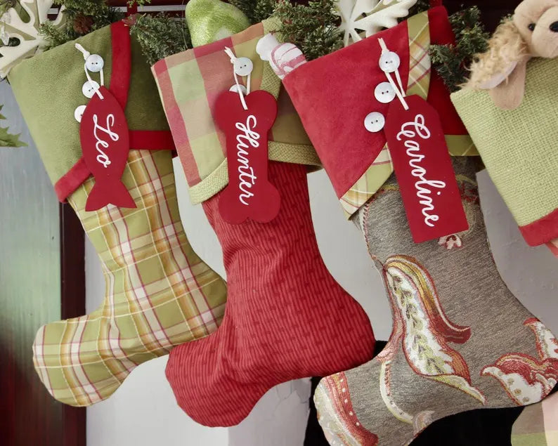 Crimson & Lime Christmas Stockings