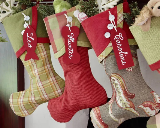Crimson & Lime Christmas Stockings