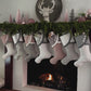Grey and White Christmas Stockings With A Blushing Twist -- Shipping Included!