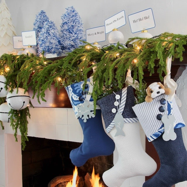 Blue and White | Handmade Christmas Stockings