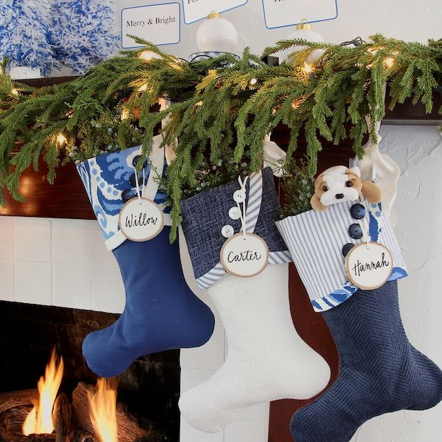 Blue and White | Handmade Christmas Stockings