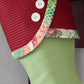 Green Stocking Dark Pink Cuff | Topical Holiday | Handmade Christmas Stocking