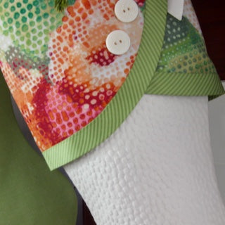 White Stocking Printed Cuff | Topical Holiday | Handmade Christmas Stocking