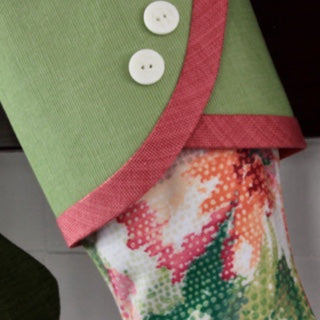 Vibrant Greens and Raspberry Reds With Tropical Flair | Handmade Christmas Stockings