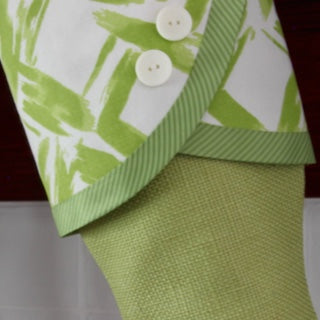 Green Stocking Printed Cuff | Topical Holiday | Handmade Christmas Stocking