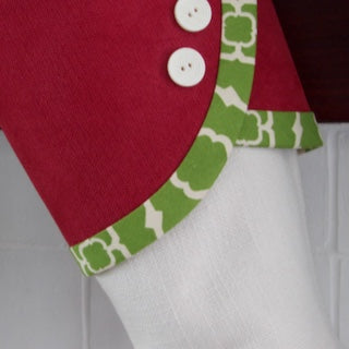 White Stocking Pink Cuff | Topical Holiday | Handmade Christmas Stocking