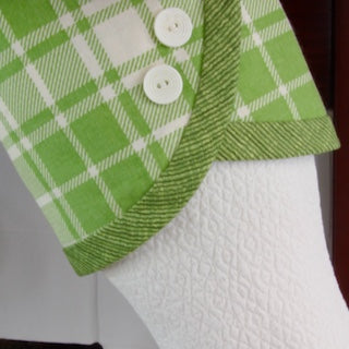 White Stocking Green Cuff | Topical Holiday | Handmade Christmas Stocking