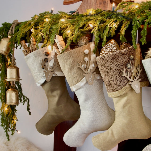 Texture and Gold | Handmade Christmas Stockings
