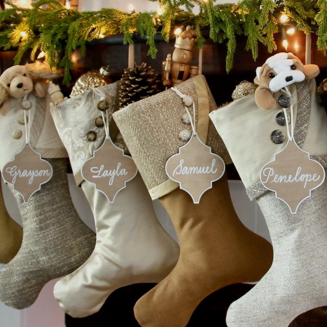 Texture and Gold | Handmade Christmas Stockings