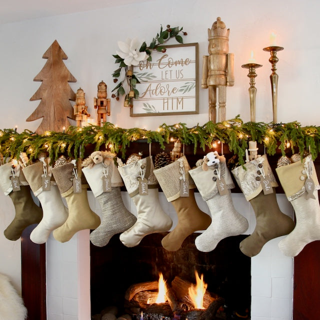 Texture and Gold | Handmade Christmas Stockings