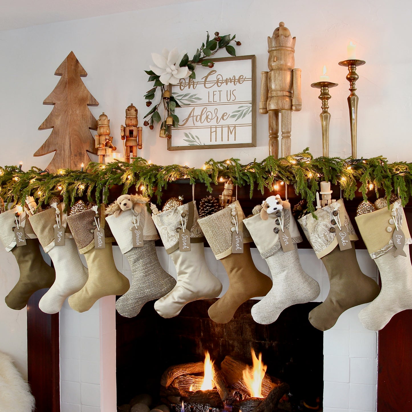 Neutral + Texture #1  | Handmade Christmas Stockings