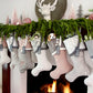 Grey and White Christmas Stockings With A Blushing Twist -- Shipping Included!