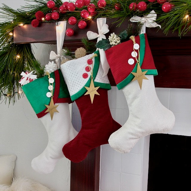 Luxury in Red and Green | Handmade Christmas Stockings