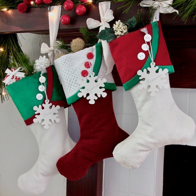 Luxury in Red and Green | Handmade Christmas Stockings