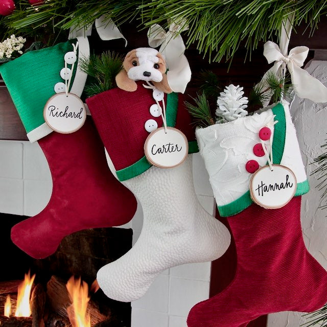Luxury in Red and Green | Handmade Christmas Stockings