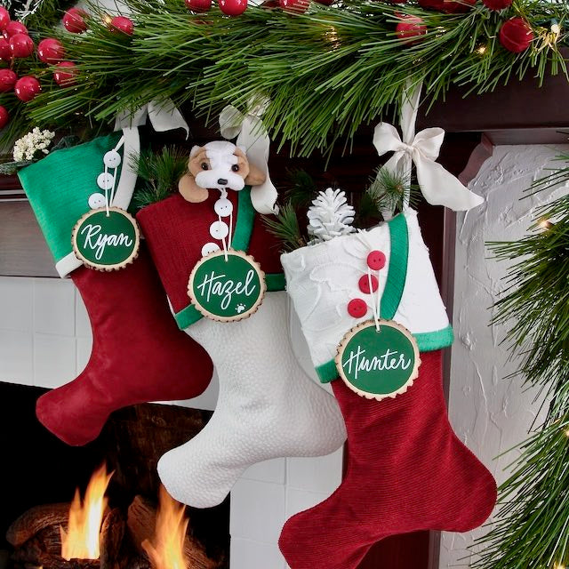 Luxury in Red and Green | Handmade Christmas Stockings
