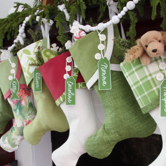 Vibrant Greens and Raspberry Reds With Tropical Flair | Handmade Christmas Stockings