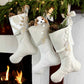 Elegant & Timeless White Christmas Stockings | Handmade Stockings