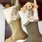 Moss Green, Silver, Gold and Taupe Christmas Stockings — Traditional, Unique, Modern Christmas Stockings --  Shipping Included!