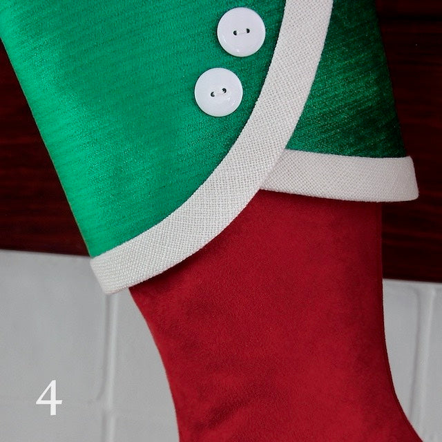 Red Stocking Green Cuff | Festive Traditional | Handmade Christmas Stocking