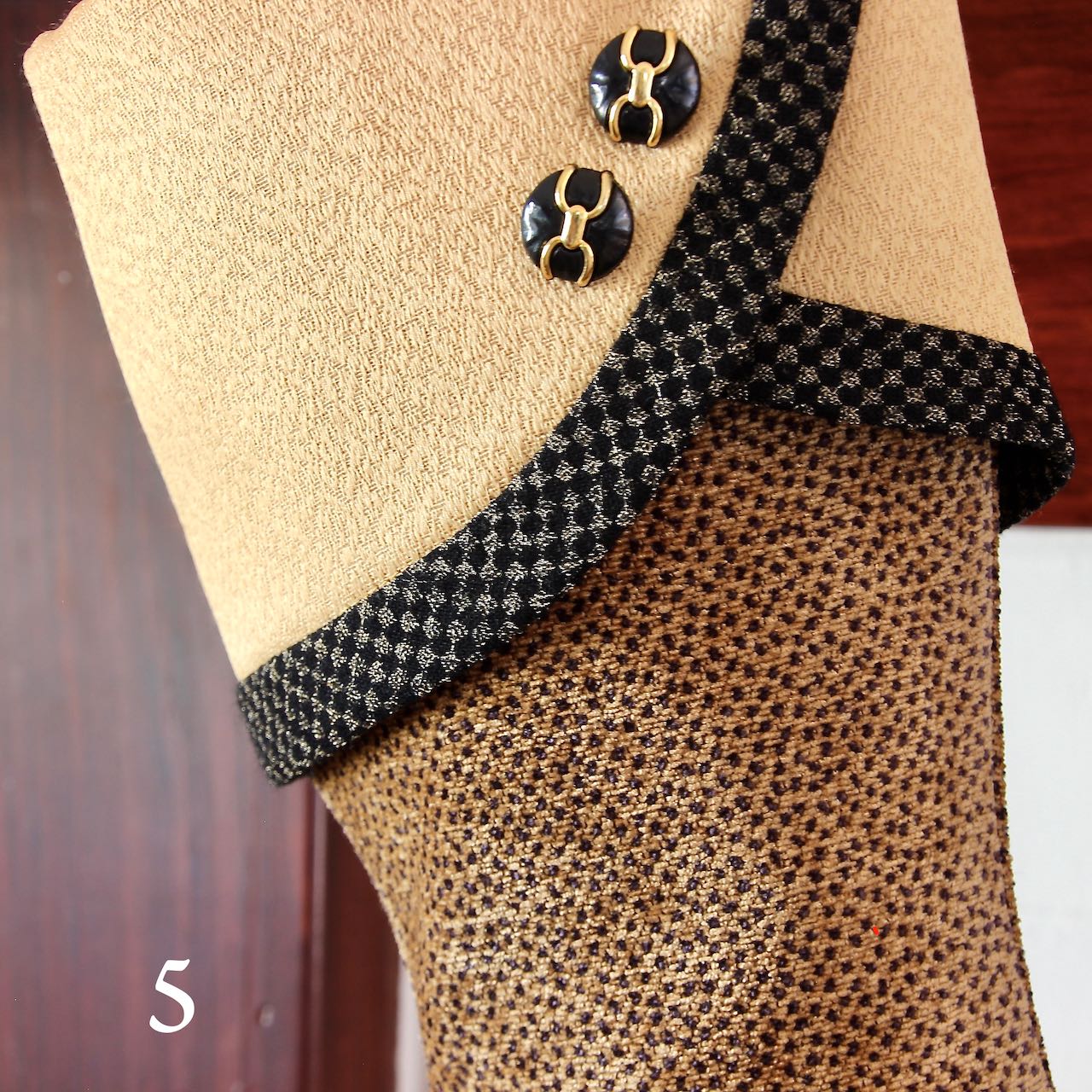 Rich and Sophisticated — Brown, Gold & Black Christmas Stockings — Shipping Included!
